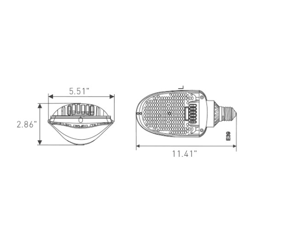 Metal Halide Led Replacement LED 115 95 75W 16200Lm 5000K drawing