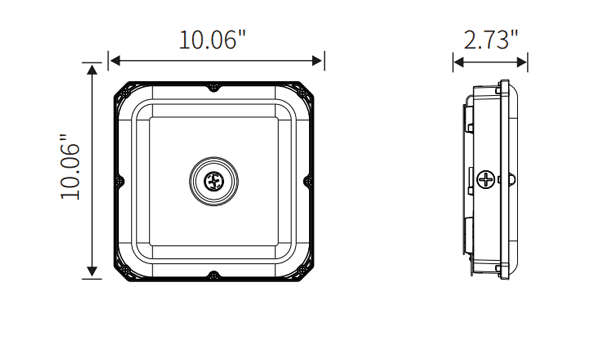 Adjustable LED Canopy Lights - CCT Tunable 60W to 80W drawing