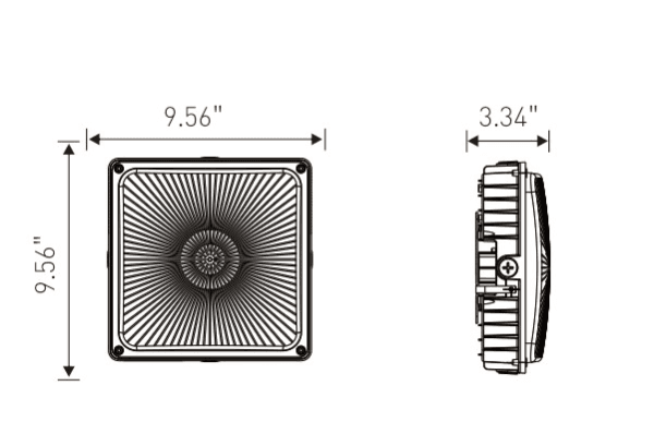 Adjustable LED Canopy Lights - 3CCT 3000/4000/5000K - Tunable 30/45/70W drawing
