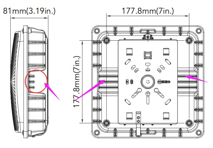 LED Garage Lights | 27W 3800Lm 5000K drawing