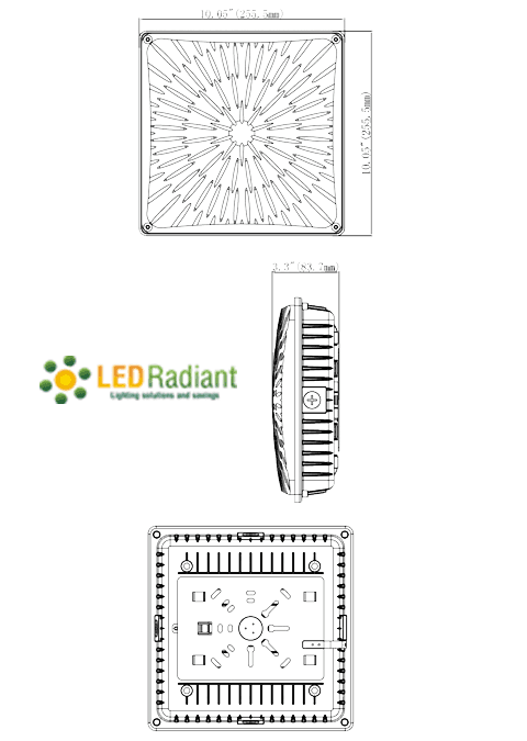 LED Garage Light | 65W 8200 Lumens 5000K drawing