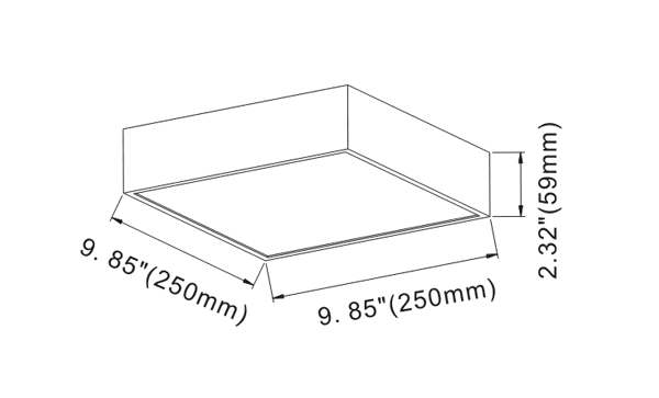 10-15-20W Selectable LED Square Down Light High Efficiency & Dimmable drawing