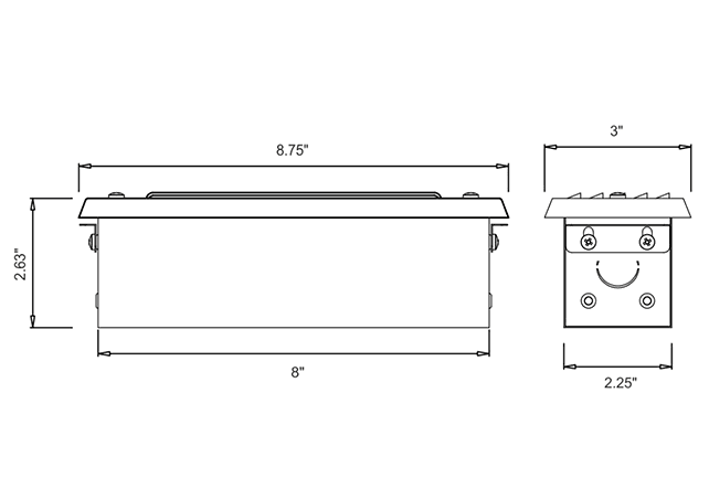 Stair Light, Step Light Rectangle drawing