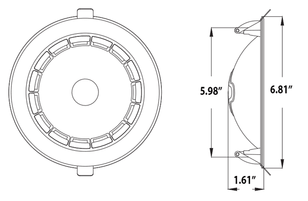 LED Gimbal Recessed Downlight 6 Inch 12W Triac Dimmable drawing