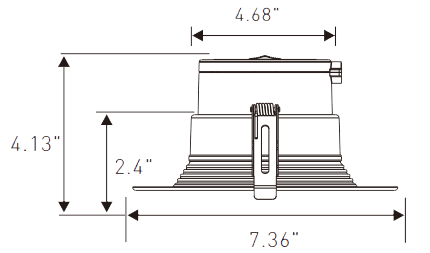 LED Commercial Downlight 6" 12/17/22W 2030Lm 100-277V 27/30/35/40/50K drawing