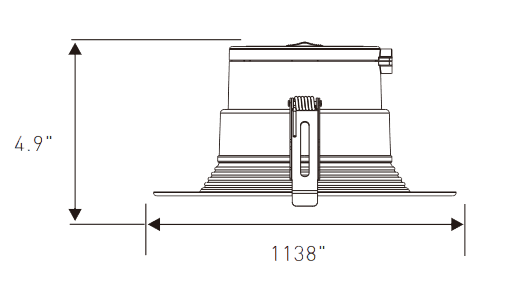 LED commercial down light 10inch 22/30/38W 3530lm 100-277V 27/30/35/40/50K Dimmable drawing