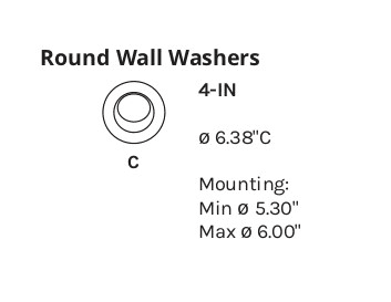LED Downlight 4 Inch Round Wall Washer Trim drawing
