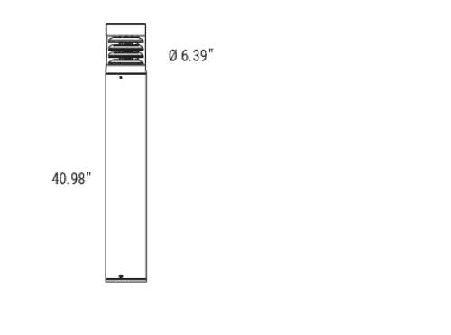 Bollard Led Light Outdoors Steel 14/19/24W Selectable 4200Lm 3CCT drawing