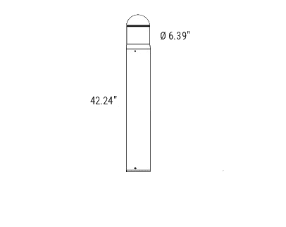 Bollard Led Light Outdoors Round 14/19/24W Selectable 4200Lm 3CCT drawing