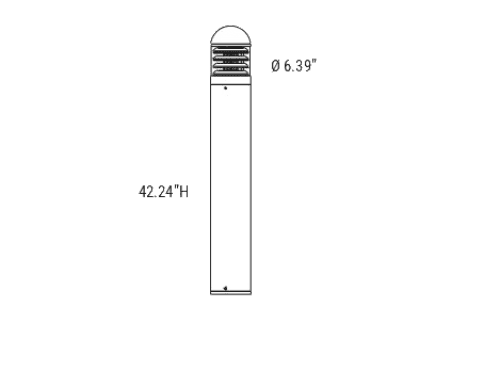 Bollard Led Light Outdoors Steel Curve 14/19/24W Selectable 4200Lm 3CCT drawing