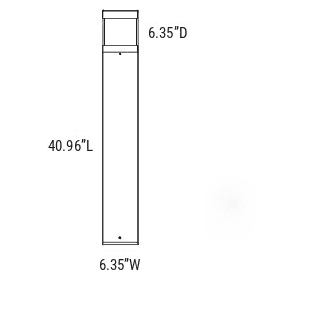 Bollard Led Light Outdoors Square 14/19/24W Selectable 4200Lm 3CCT drawing