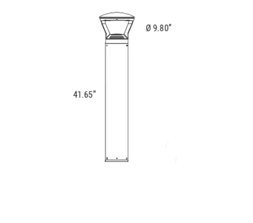 Bollard Led Light Outdoors Modern 14/19/24W Selectable 4200Lm 3CCT drawing