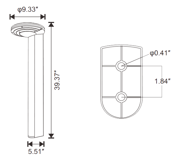 Solar LED Bollard Garden Path Lights 5W Round+DC Controller drawing