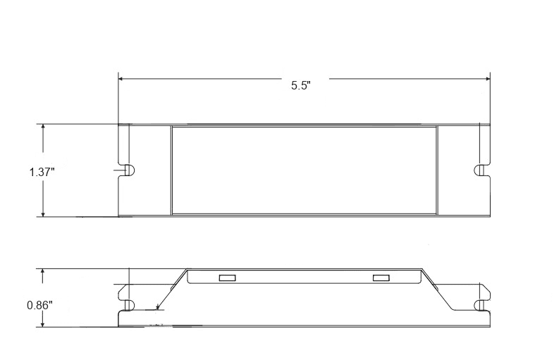 LED Internal Emergency Driver 4 Watt UR 100-277VAC drawing