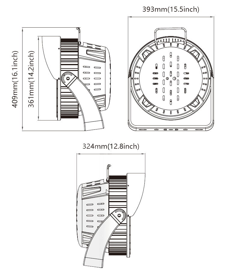 Stadium Lights Sports Lamp 480V 600W 84000Lm IP66 Beam Angle 60 or 15° drawing