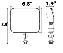 LED Flood Light Knucle Mount 27W-15W 3850Lm 3000K 4000K 5000K drawing