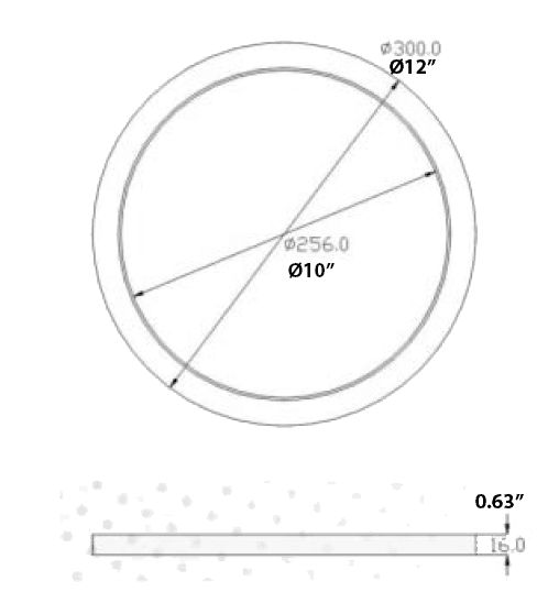Flush Mount Light 30/40/5000K 24W 2300Lm Damp Location drawing