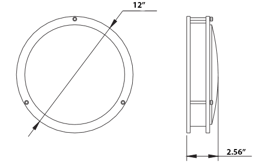 Energy Efficient Ceiling Light 27-5000K 16W 1450Lm 12'' Nickel Interior Lighting drawing