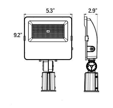 LED Flood light Slipfitter 63W 90W 108W 17060Lm 30K 40K 5000K Photocell drawing