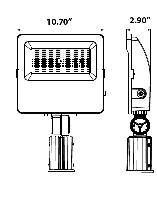 LED Flood light Slipfitter 90W 125W 155W 23250Lm 30K 40K 5000K Photocell drawing