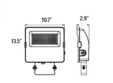 LED Flood Light Trunion 90W 125W 155W 23250Lm 30K 40K 50K Photocell drawing