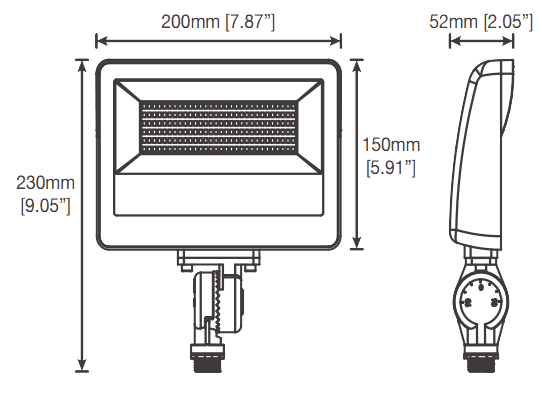 LED Flood Light 35/50/60W 30/40/50K Tunable drawing