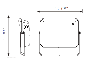 LED flood light Tunable 100W 120W 150W 30K/40K/50K U-Bracket drawing
