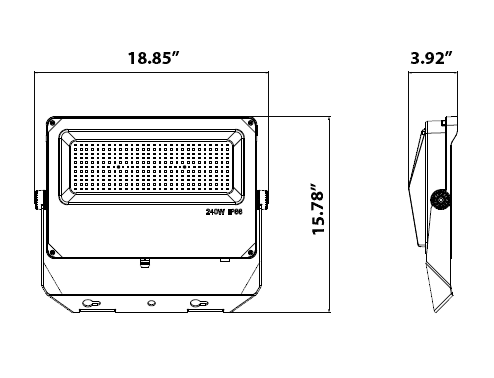 LED Flood light 200W 29000 Lm 5000K Outdoor IP66 UL DLC drawing