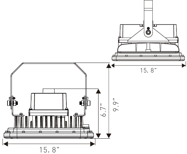 Hazardous Locations LED Light 200W Class I Division 2 Explosion Proof drawing
