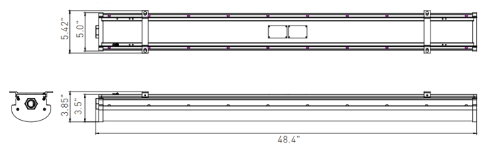 LED Explosion Proof Light Linear Class 1 Div 2 60W 8400Lm drawing