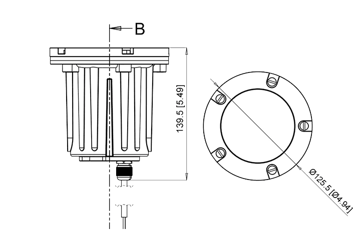 Well Light Adjustable Angle 5inch MR16 2700K or RGB+2700K drawing