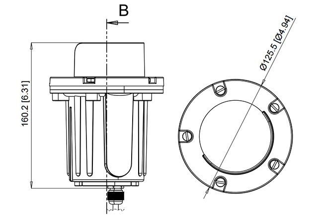 In Ground o Well Lights 180 Degree to One Side and Up drawing