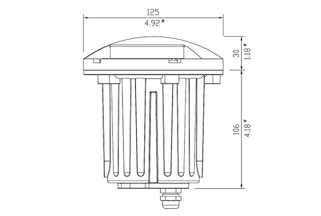 In Ground o Well Lights 2 Light Openings Each 90 Degree Oppossed drawing