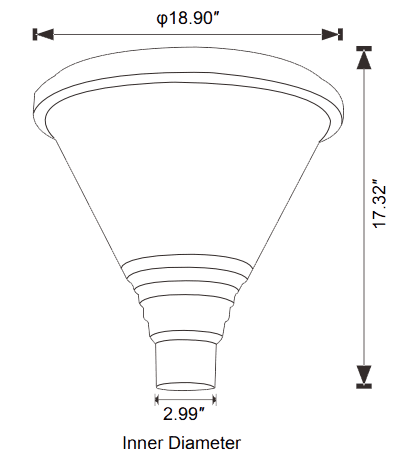 Solar Post Top Hourglass 12W 1500Lm Lasts 2-3 Rainy Days drawing