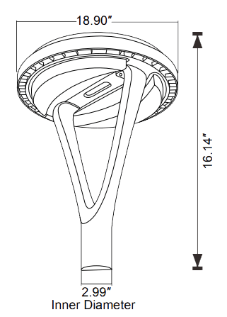 Solar Post Lamp Round 12W 1500LM With Smart Control drawing
