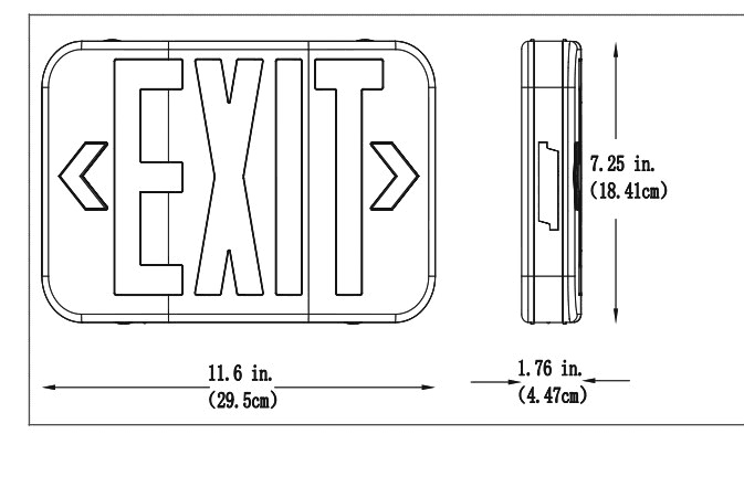LED Exit Sign Green Back Lit with Battery Backup 1 Watt 90 Minutes drawing