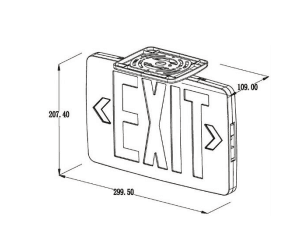 EXIT Light Lighted LED EXIT Sign Back Lit drawing