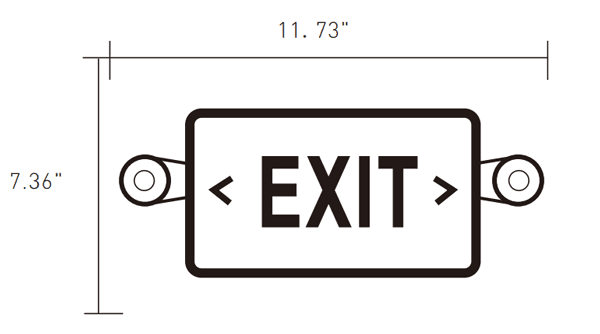 EXIT sign Green with Emergency Light Combo 90 minute discharge 3.5W with Battery drawing