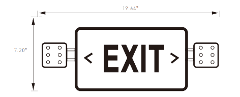 Exit Sign 90 Min Battery Included IP65 Rated Single or Double Face drawing