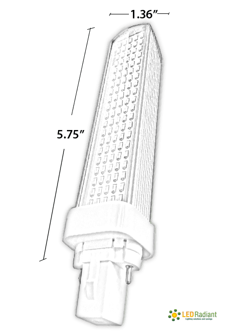 10W PL LED Bulb lamp 1000Lm 4000K G23 IP40 UL. Direct Line (Remove Ballast) drawing