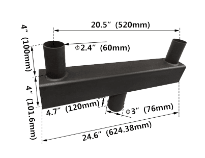 Bullhorn Low Profile 180 Degree drawing