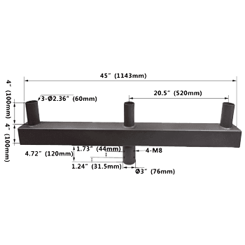 Triple Bullhorn for 3 Lights Low Profile 180 degree drawing
