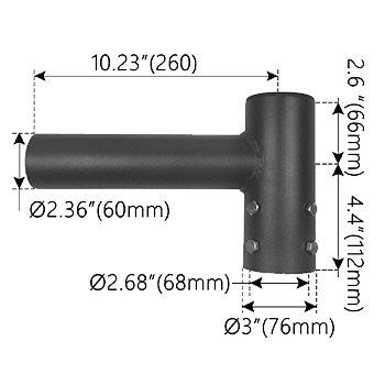 Single Spoke Bracket 90* drawing