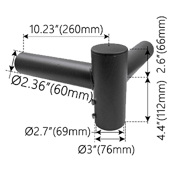 Double Spoke Bracket 90* drawing