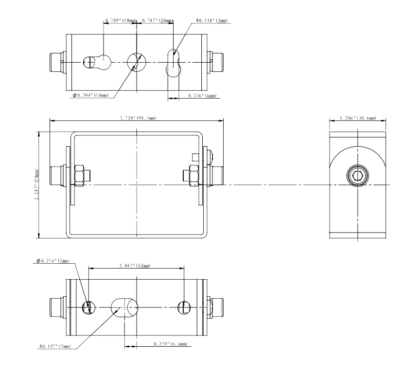 LED Flood Light Trunnion Mount for FUW-TWC series 35W-60W drawing