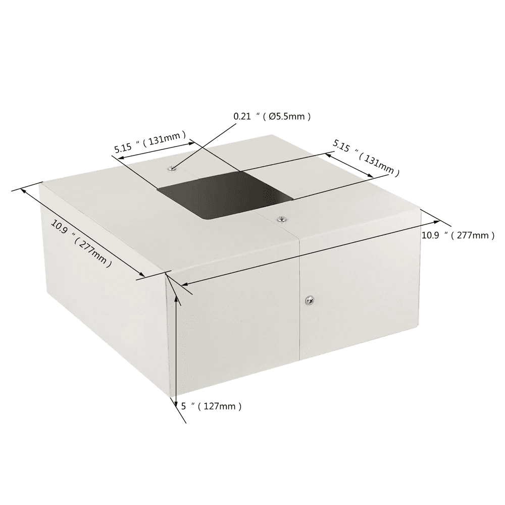 Base Cover Square White For Square Light Pole 5 Inch drawing