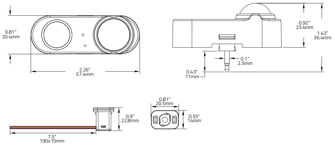 PIR Motion Sensor with Integrated Photocell drawing
