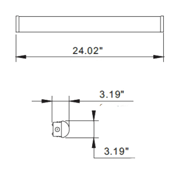 20W LED Tube Dimmable, Tunable, 2600lm - Efficient & Customizable Lighting Solutions drawing