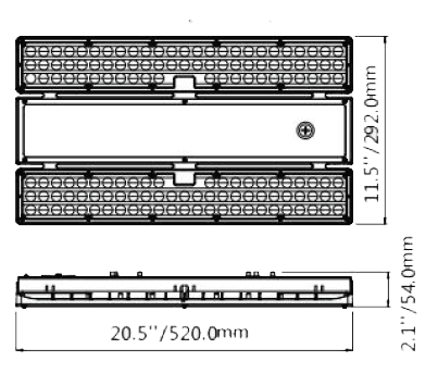 High Bay Led Light 2Ft. 240/270/310W 277-480VAC 45500Lm 5000K drawing