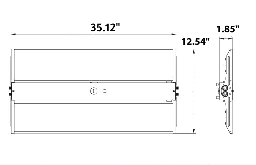 LED High Bay Light 3Ft. 300W/225W/165W 35K 40K 50K OS Ready UL DLC FCC drawing